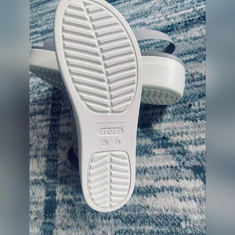 CROCS Women’s Dual-Strap Slingback Sandal in Light Gray - Picture 3 of 5